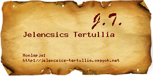 Jelencsics Tertullia névjegykártya